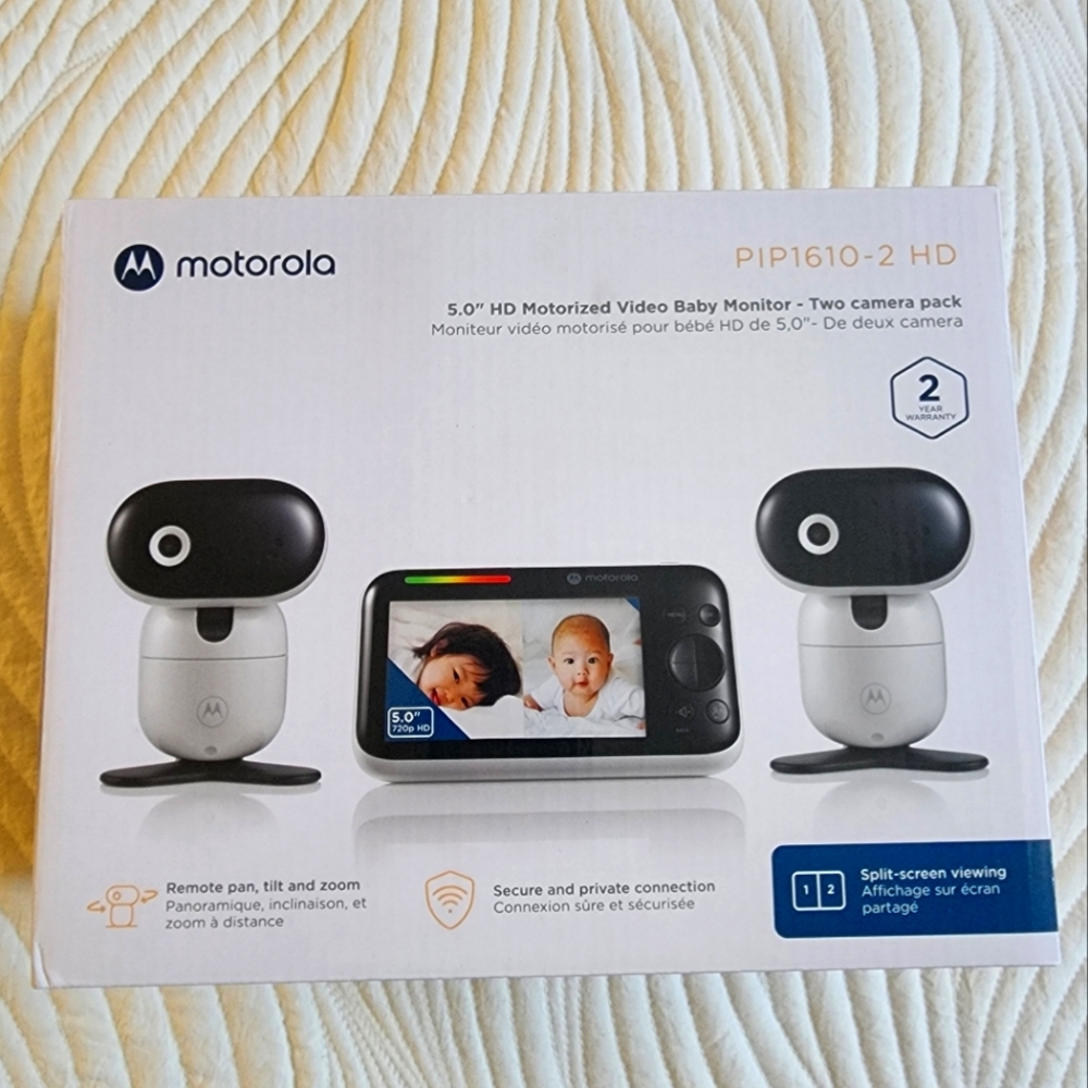 Motorola 5.0" Wi-Fi HD Motorized Video Baby Monitor- Two Camera - PIP1610-2 HD C